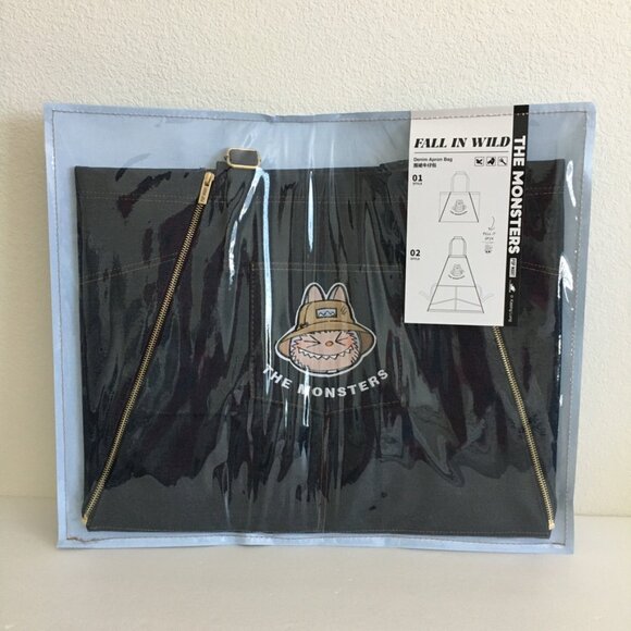 Pop MART Labubu the Monsters Fall in Wild Denim Tote Bag/Apron NEW & SEALED  T - Picture 6 of 14